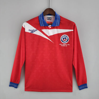 Camiseta Selección  Chile mundial 1998 Local manga larga | Retro