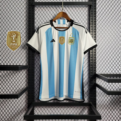 ⚡Envío rápido - Camiseta Argentina 3 estrellas + parche campeón del mundo Local